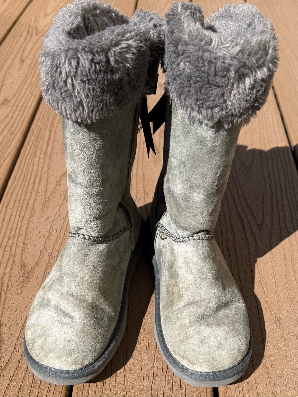 LAMO SUEDE WOMENS WATERPROOF BOW BACK FAUX FUR LINED WINTER BOOTS SIZE 5
